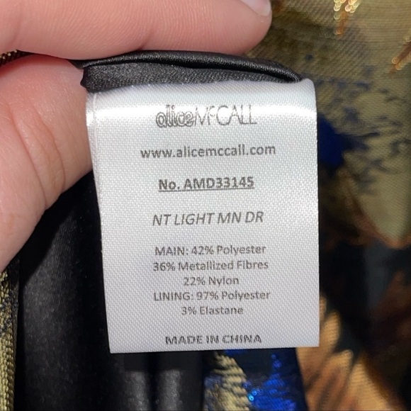 NWT ALICE MCCALL Night Light Metallic Floral Long Sleeve Mini Dress US 8 AU 12 - Picture 9 of 15